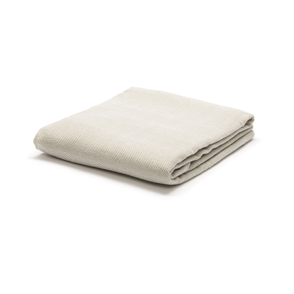 Cashmere tæppe sildeben tæt råhvid/sand