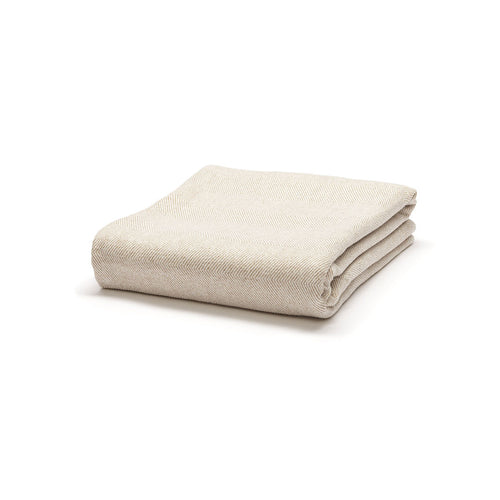 Cashmere tæppe sildeben tæt råhvid/lys kamel