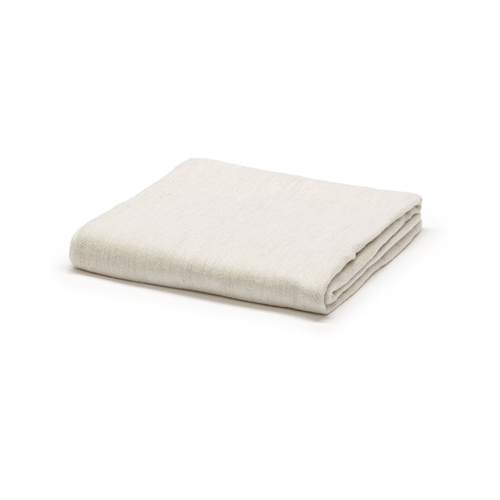 Cashmere tæppe u. mønster råhvid/lysgrå